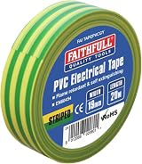 Faithfull Green/Yellow PVC Electrical Tape 19mm x 20m FAITAPEPVCGY view 1