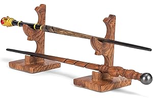 Cottage Garden Scrolled Dark Woodgrain 4.5 inch Resin Wand Stand 2 Piece Set