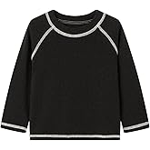 LittleSpring Girls Boys Long Sleeve T Shirts Loose Fit Plain Tops
