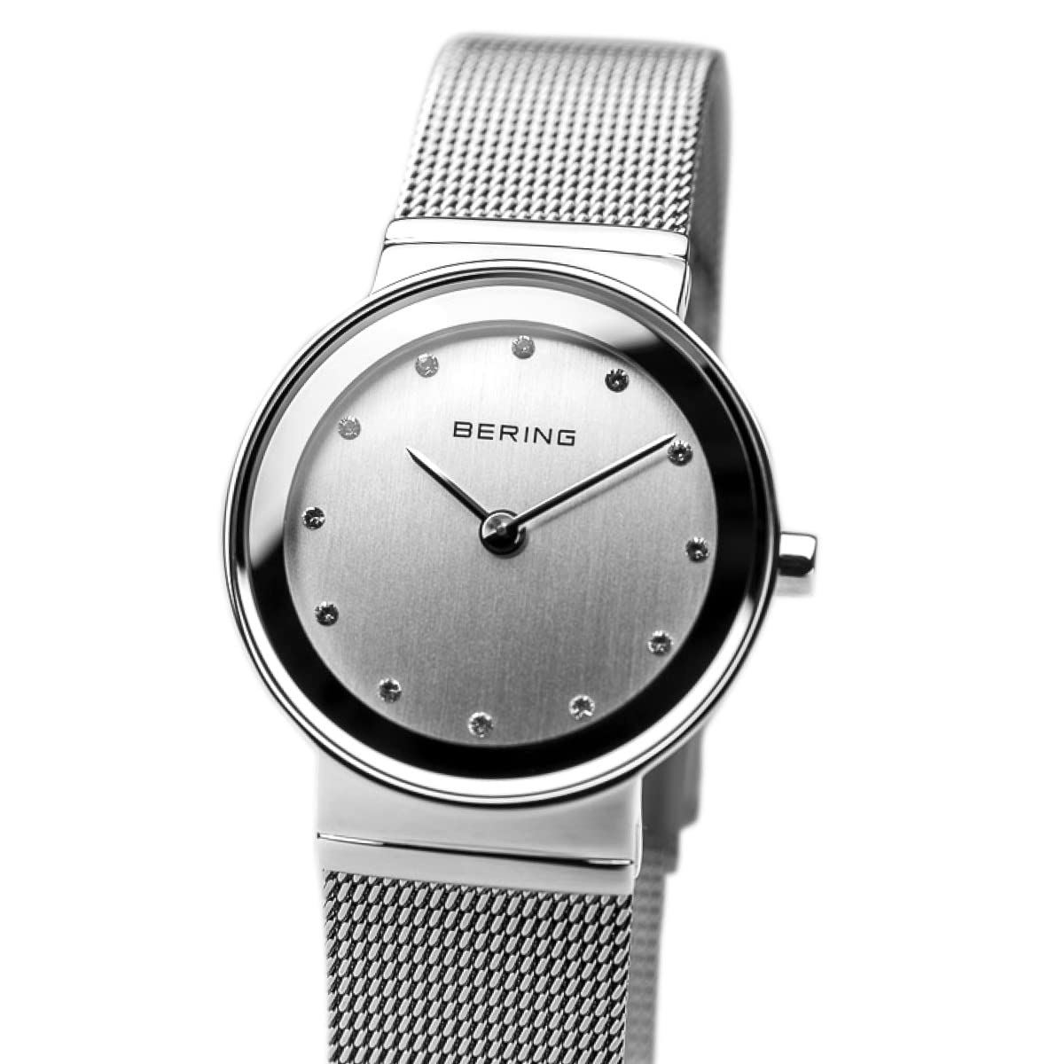 BERING Women Analog Quartz Classic Collection Watch with stainless steel Strap and Sapphire Crystal 10126-000, Silver, 26