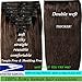S-noilite Clip in Extensions Human Hair Double Weft 100% Remy Hair Full Head #02 Dark Brown Color Straight Soft Silky Extensions for Women Gift 8pcs 10inch 110g per Package