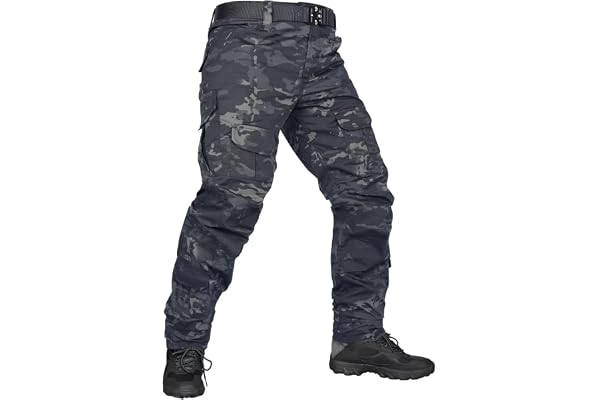 KOCTHOMY Cargo Pants for Men Waterproof Tactical Hiking Camo Work Pants with Multi-Pockets