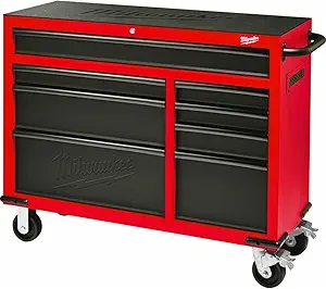 tool storage cabinets MILWAUKEE'S 48-22-8520 46 in. 8-Drawer Roller Cabinet Tool Chest in Red/Black Textured