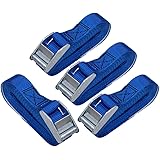 Amazon Basics 12-Feet Long Lashing Strap, Blue, 4-Pack