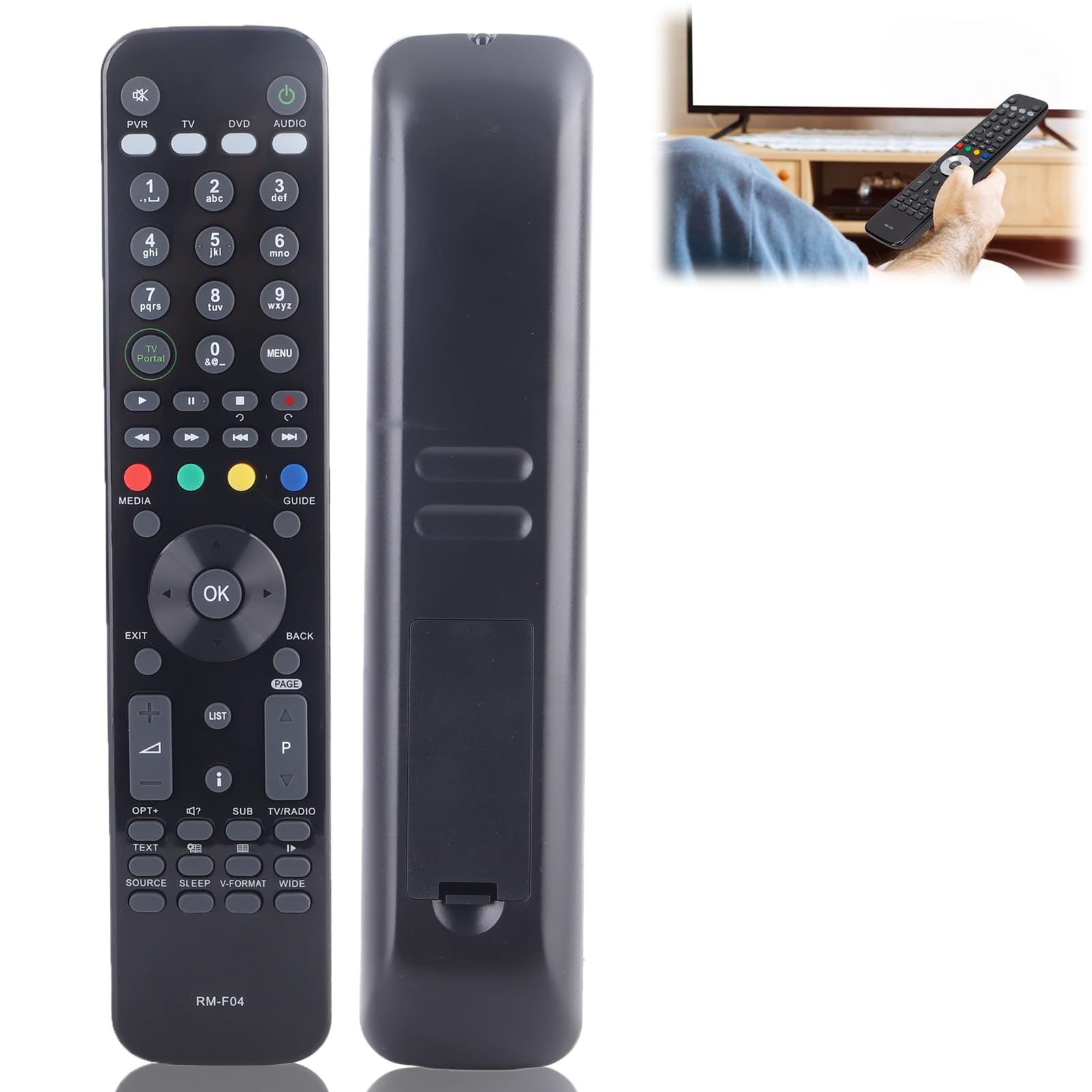 Gaeirt Remote Controller, Latest Remote Control Replacement for HUMAX RM‑F04 Foxsat HDR Freesat Box, Universal Tv Stick Remote, Sensitive Big Buttons, IR Remote Control
