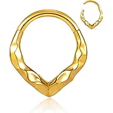 DOEARKO 16G Septum Ring 8mm Fashion Nose Rings Cartilage Hoop Segment Septum Clickers 316L Stainless Steel Piercing Body Jewelry