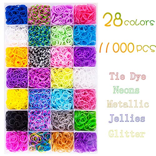 VENSEEN 11900+ Rainbow Rubber Bands Bracelet Making Kit, 11000 Loom Bands, 600 S-Clips, 252 Beads, 30 Charms, 10 Backpack Hooks, 5 Tassels, 5 Crochet Hooks, 4 Stickers,3 Hair Clips, 2 Y Looms - Thumbnail 2