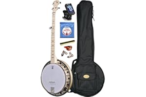 INSTRUMENT ALLEY Deering Goodtime 2 5-String Resonator Nickel Hardware Bluegrass Banjo with Deluxe Padded Bag, Strings, Dunlop Finger and Thumb Picks, True Tune Rechargeable Tuner, Mute, Bundle Starter Package