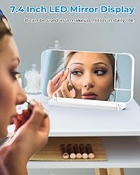 SZELAM Projection Alarm Clock,7.4" LED Mirror