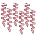 6ct Red and White Striped Ribbon Candy Christmas Ornaments 5.75