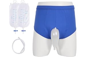 Urine Collection Bag,Wearable Urine Bag for man,Portable Silicone Urine Drainage Device,with 500ml*2 Collection Device,Reusab