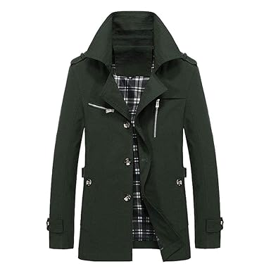 MEIbax schlanke Lange Trenchcoat Herren Buttons Mantel Winter warme Jacke Outwear
