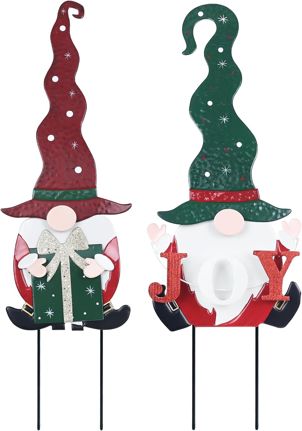 Decorative Garden Stakes - YEAHOME Christmas Decorations Outdoor Yard, 2 Pack Christmas Gnomes Yard Stakes for Christmas Decor, Metal Yard Signs Xmas Decorations for Outside Garden Yard Lawn Porch Holiday Party
