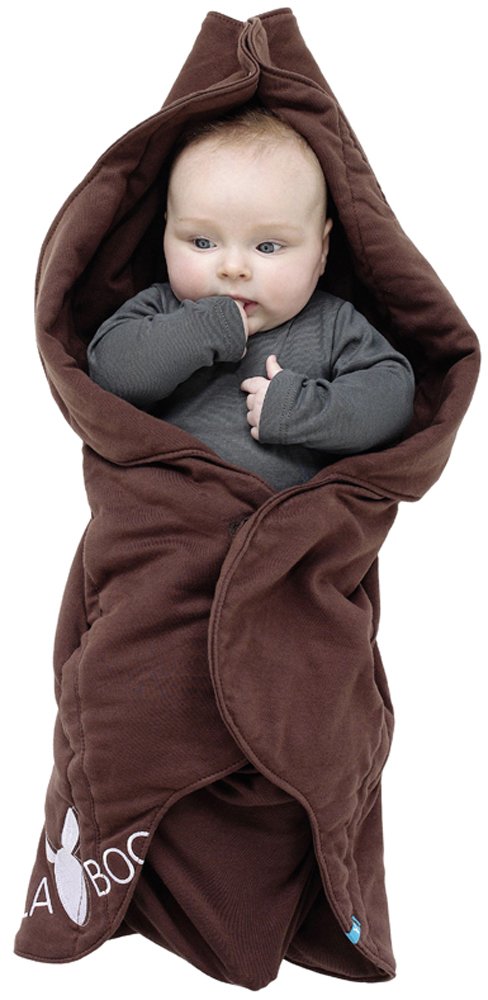 Wallaboo Baby Blanket Fleur, Supersoft 100% Cotton, For Pram, Moses Basket or Crib and Travel, Chocolat