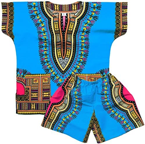 Cotton Kids African Mexican Toddler Boys Girls Dashiki &amp; Shorts Set bl012c