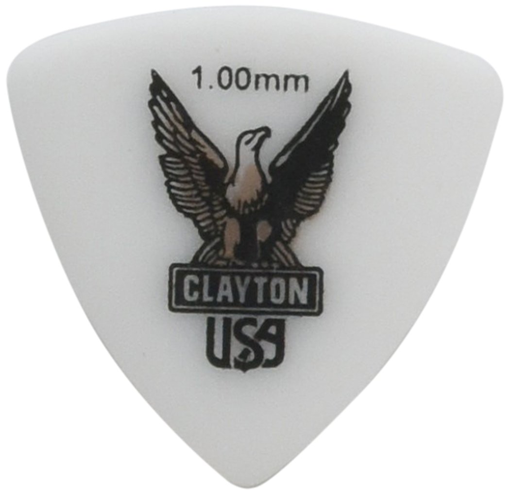 Clayton Plectrum Acetal Polymer Packing 12pcs, 1.00mm Clayton-Adler Rounded Triangle