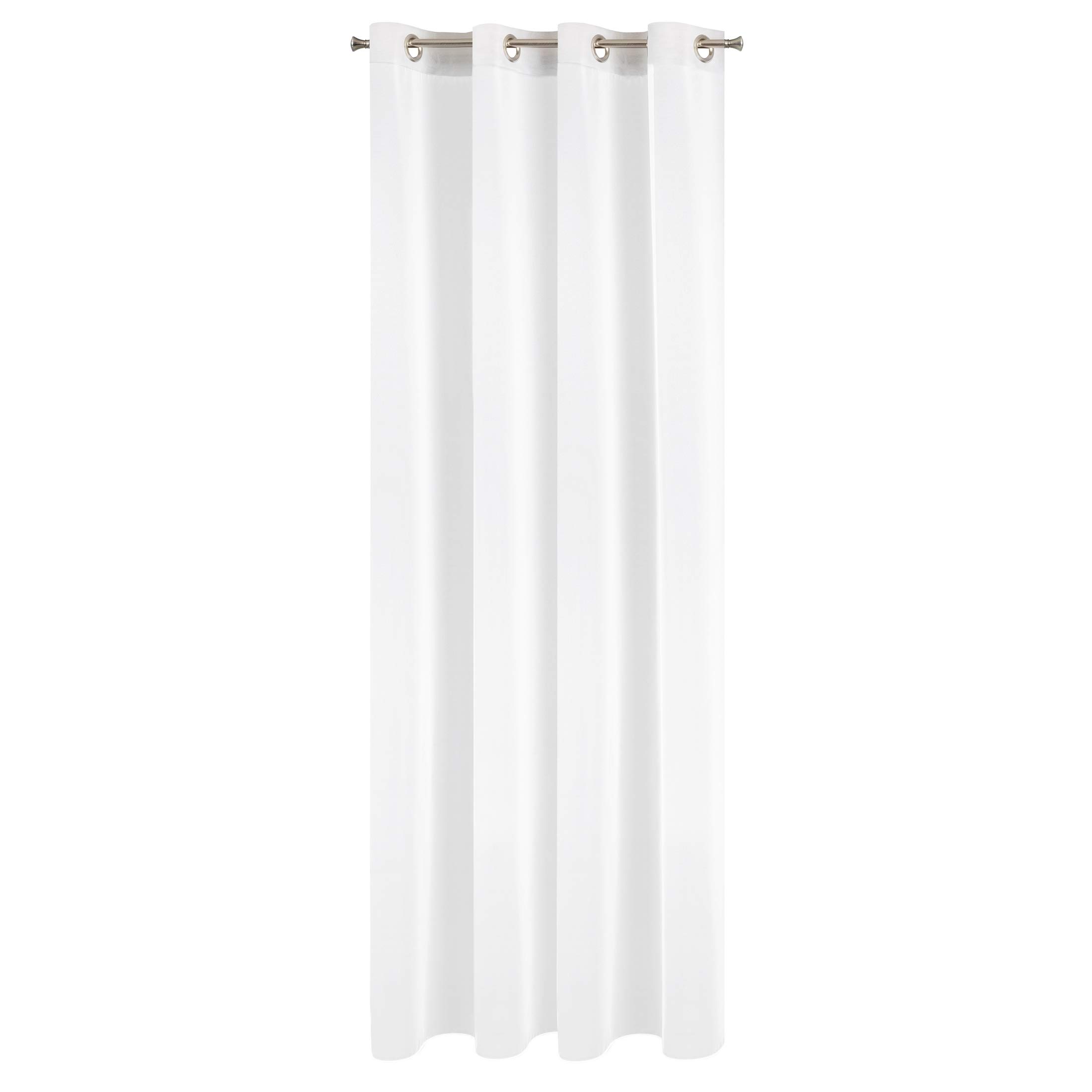 Eurofirany Smooth Transparent 8 Eyelets Shimmering Glitter Curtains Modern Simple Bedroom Children's Room Living Room White 135 x 250 cm