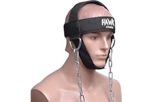 Hawk Sports Neck Harness for Men and Women with Adjustable Neck Strap and 30" Steel Chain for Safely Lifting Weights Up to 150 lbs., Neck Exercise Equipment for Muscle Growth and Strength Training