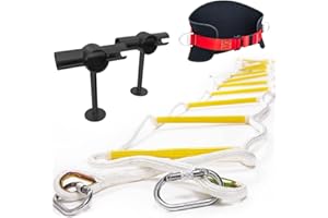EVEREST'S TOYS Safety Ladder 32 ft Flame Resistant - Innovative Solution Ladder with Stand-Off Stabilizers, Safety Cord & Belt - Reusable - Weight Capacity up to 2000 Pounds