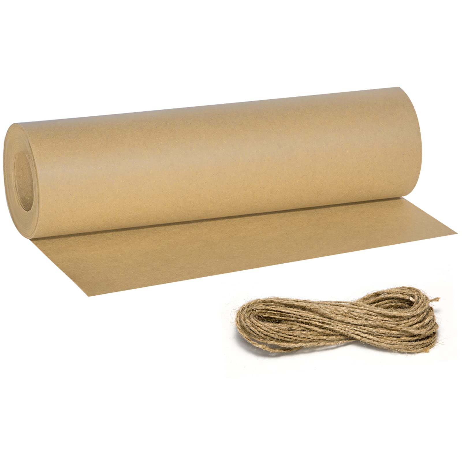 30 cm x 30 m Brown Wrapping Paper Natural Recycled Paper with 20 m String for Gift Wrapping, Crafts, DIY Production, Decoration, etc.