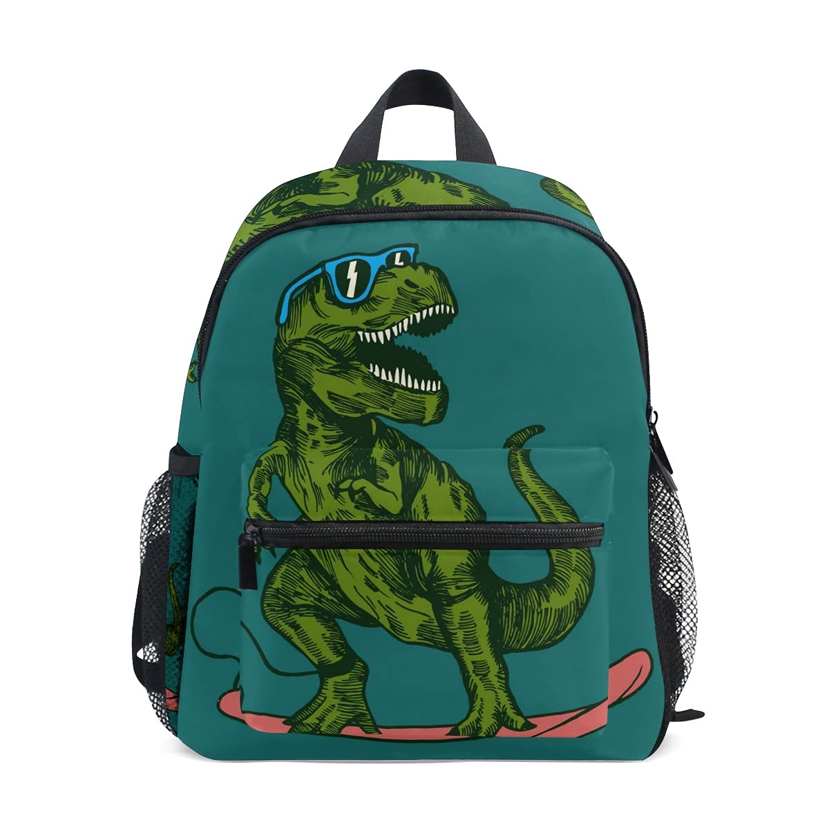Mnsruu T-Rex Dinosaur Surfer Toddler Backpack Kindergarten Preschool Kids Bag