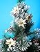 Zabrina 12 Pcs 13cm Christmas Tree Decorative Silk Flower Gold Poinsettia Bush and Red Poinsettia Bush Artificial Flowers Christmas Tree Ornaments, Blue
