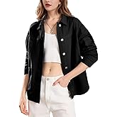 Flygo Casual Jackets for Women Trendy Button Down Fall Jackets Long Sleeve Shirts Shacket Jackets 2025