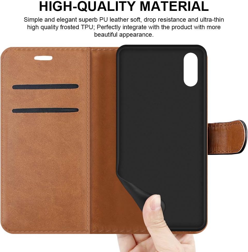 iCatchy For Xiaomi Redmi 9AT Case Leather Wallet Book Flip Folio Stand View Cover Pouch for Xiaomi Redmi 9AT (Black) - Image 3