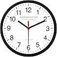 Always Home Westminster Clock Company 8 Inch Quartz Wall Clock (Standard Clock) Non-Ticking/Battery Operated for School Office Classroom