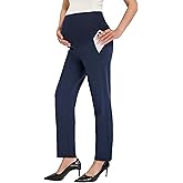 BRATUC Maternity Pants for Work Pregnancy Dress Pants Stretchy Comfy Straight Leg Business Office Slacks with Pockets