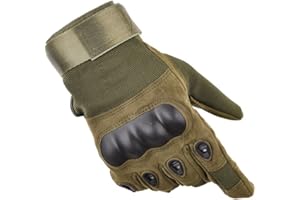 HYCOPROT Full Finger Gloves, Knuckle Protective Breathable Lightweight Outdoor Gloves for Shooting, Hunting, Motorcycling, Climbing