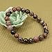 Amandastone Natural Matrix Rhodonite Gemstone 8mm Round Beads Stretch Bracelet 7 Inch