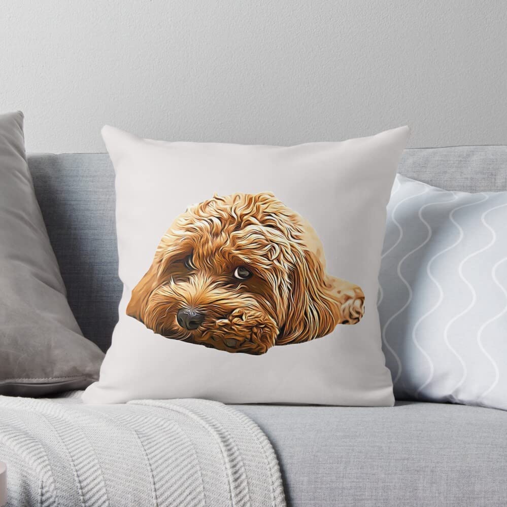 The Beach Stop Decorative Cockapoo Dog Scatter Cushion Cover | Home Decor Inspo | Gift Idea for Cockerpoo Lovers | 45x45cm 18x18” | Cute Cockapoo