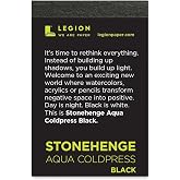 Stonehenge Aqua Black Medium Weight Mini Pad, 140lb, Coldpress, 2.5 x 3.75 Inches, 10 Sheets for Wet and Dry Media