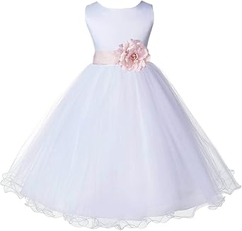 navy blue and coral flower girl dresses