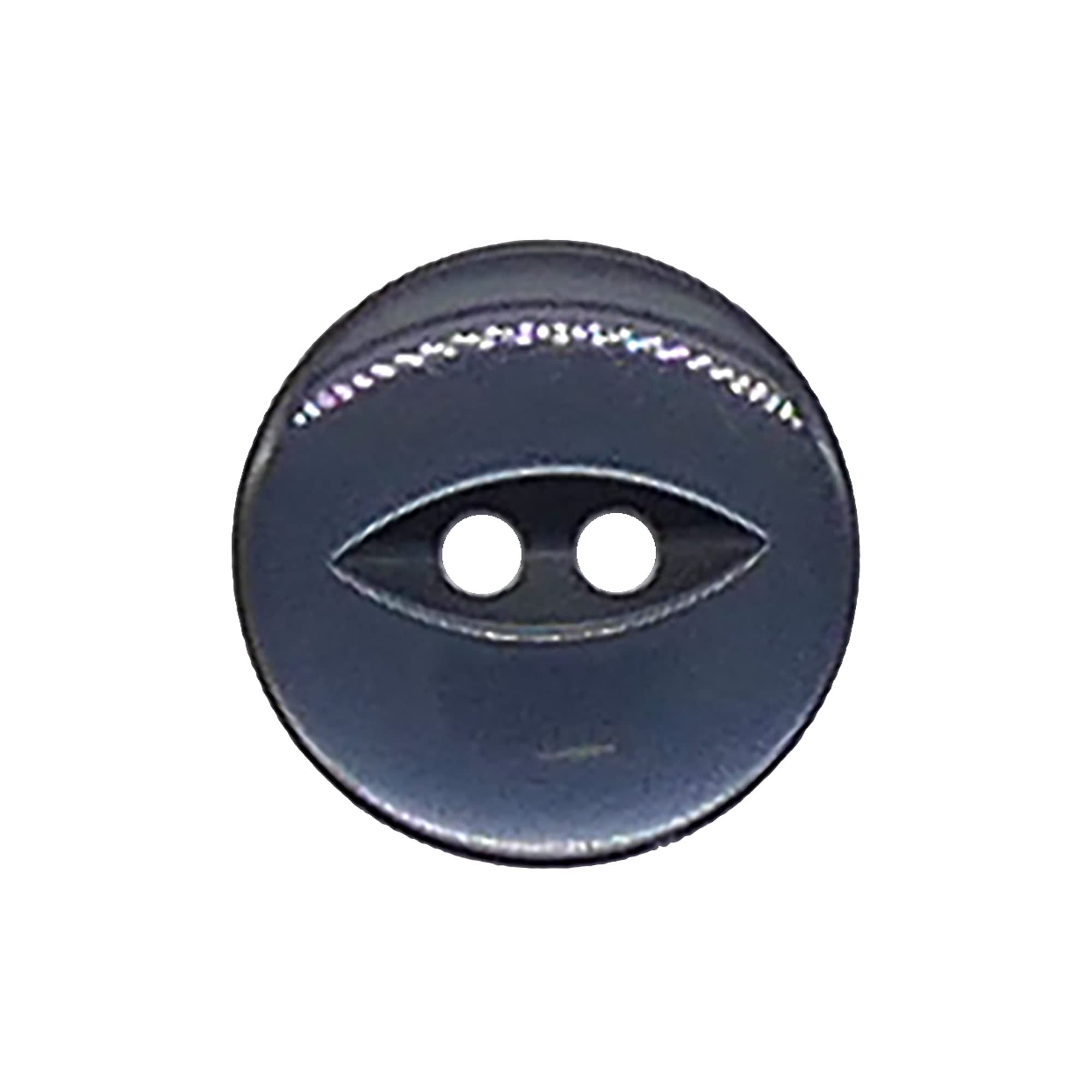 The Bead Shop 20 Pack Round Fish Eye Buttons, Baby Buttons, Sewing, Knitting & Crafts - Navy 19mm / 30 Lignes