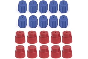 Saipe 20pcs/2Sets R134a Valve Caps 3mm & 16mm A/C Cap Air Conditioning Service AC System Charging Port Caps (10pcs Red High & 10pcs Blue Low)