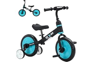 UBRAVOO Trike to Bike Riding Tricycles for Boys Girls 2-5, Fit 'n Joy Kids Balance Bike with Pedals & Training Wheels Options, 4-in-1 Starter Toddler Training Bicycle