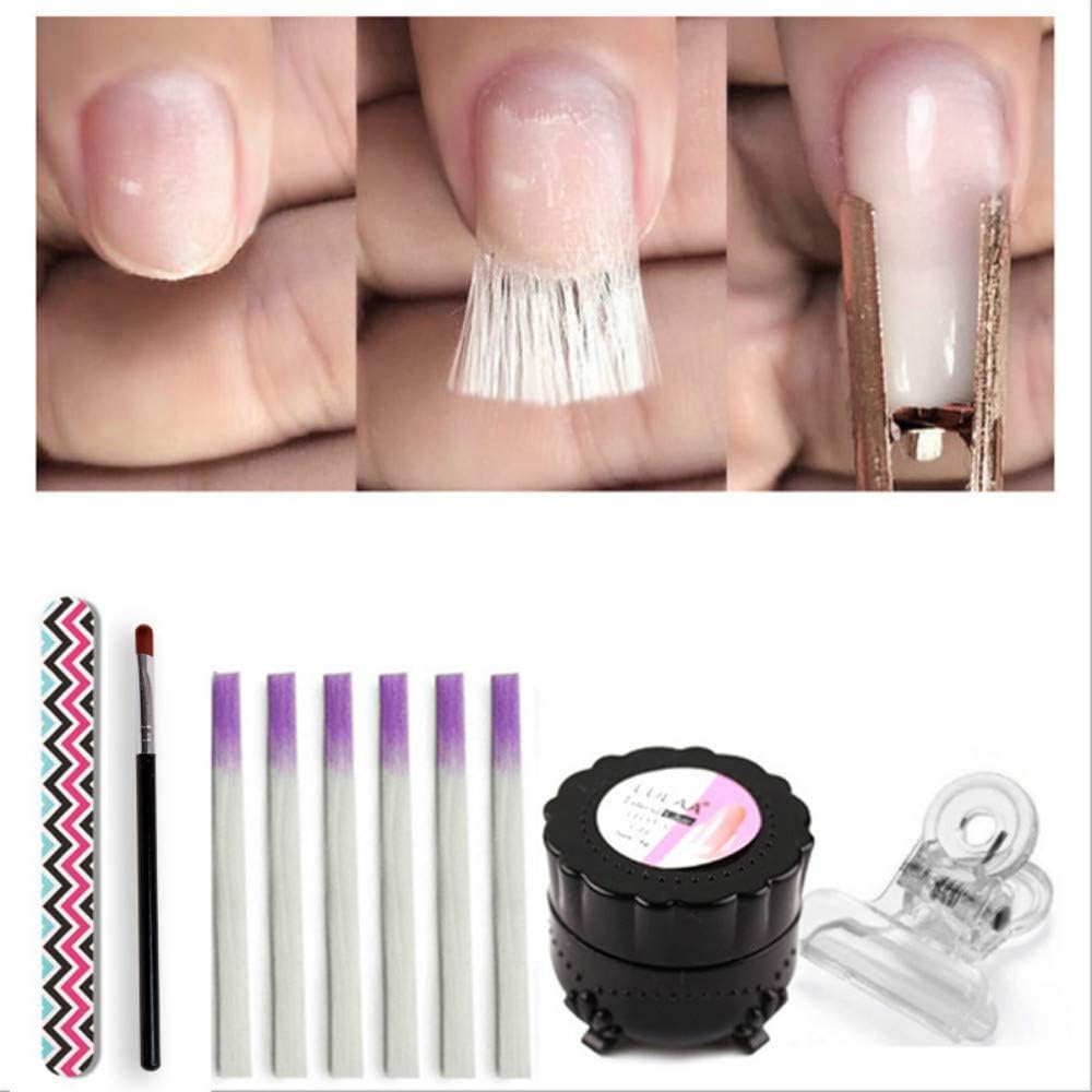 CYSTYL 5 Pcs Professional Nail Extension Gel Kit, Fiberglass Nail Form for Nail Art Quick Extension Nails Manicure Salon Tool Accessories