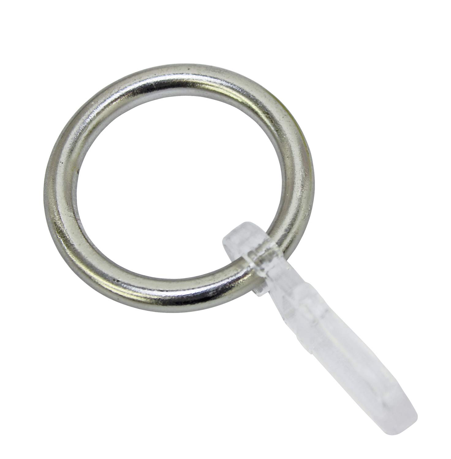 Gardinia Curtain rings with folding hooks, metal stainless steel look for diameter 20 mm, pack of 6, applicable, 6, stainless steel look, not applicable, 5821