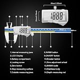 Preciva Digital Vernier Caliper 150mm 6 inch Blue LCD Stainless Steel view 4