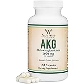 AKG Supplement (Alpha Ketoglutaric Acid) 1,000mg Per Serving (180 Capsules) Different and May Be More Effective Than AAKG (Recently Studied for Healthy Aging Properties) Gluten Free by Double Wood