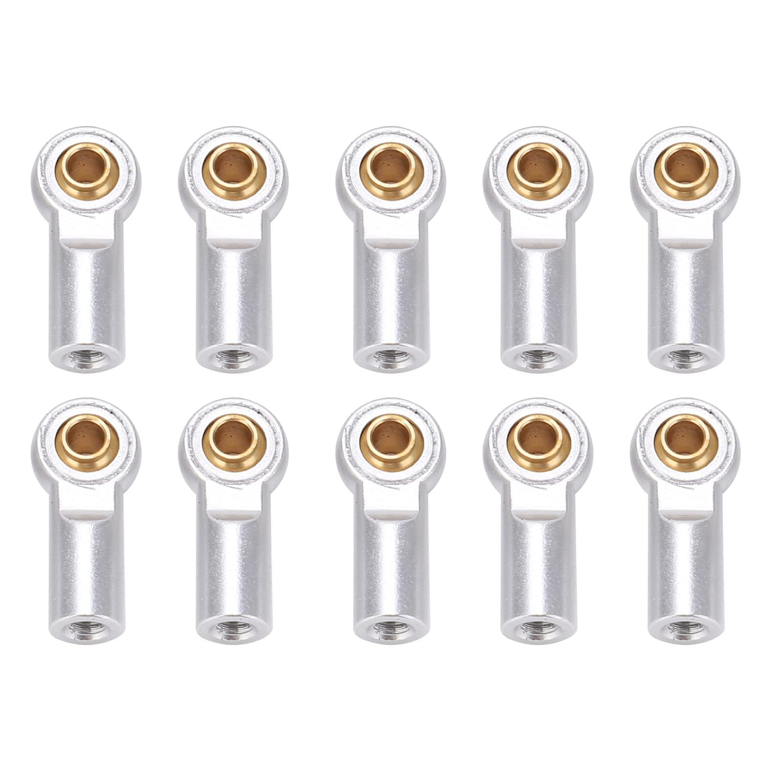 RC Link Rod Ends 10pcs Aluminum M3 RC Link Tie Rod End Ball Joint Head Holder Linkage Part(Silver) Rc Car Model Accessory