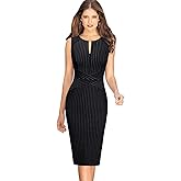 VFSHOW Womens Front Zipper Work Business Office Bodycon Dress Elegant Professional Career Church Party Pencil Sheath Dress