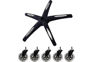 Frassie 28 inch Nylon Gaming Chair Base with 5 Casters, Heavy Duty Boss Office Chair Base Part Replacement (White)