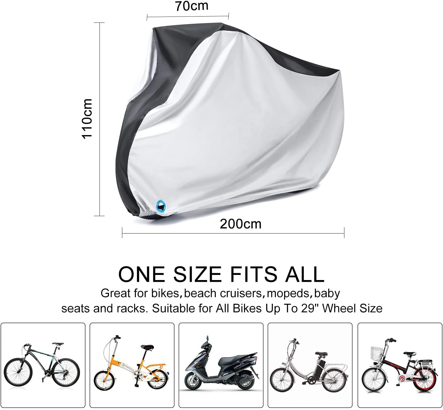 Bike Cover, Waterproof Outdoor Bicycle Cover with Lock Hole for Mountain Road Bikes : Sports & Outdoors