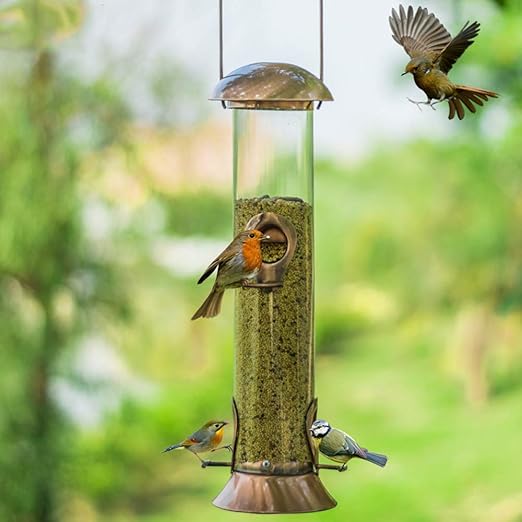 Amazon Com Zdjr Classic Metal Tube Feeder Hard Plastic Outdoor