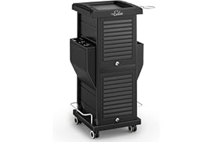 MEFEIR Hair Cart Organizer with Wheels 6 Drawers, Locking Salon Rolling Cart Utility Caddy for Hair Stylist Barber, Mobile Tattoo Hairdresser Storage Station Hairstylist Trolley Hot Tools Holder