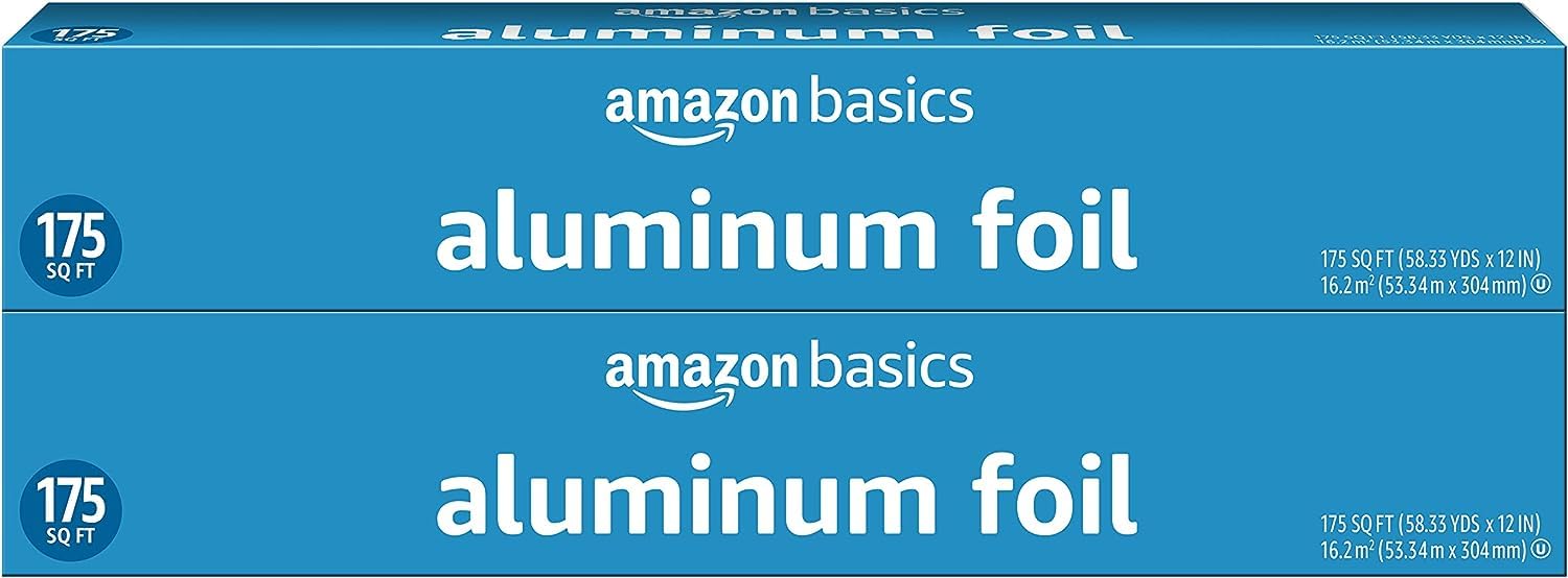Photo 1 of Amazon Basics Aluminum Foil, 175 Sq Ft, Pack of 2