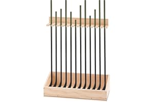 Leinuosen 2 in 1 Hockey Stick Holder Wall Mount for Garage Hockey Stick Wooden Rack Ice Organizer Storage with Vertical Displ